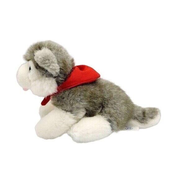 2/$15 Build a Bear Wolf Plush Gray Ivory 8" Red Bandana Husky Dog Stuffed Animal - Picture 3 of 9